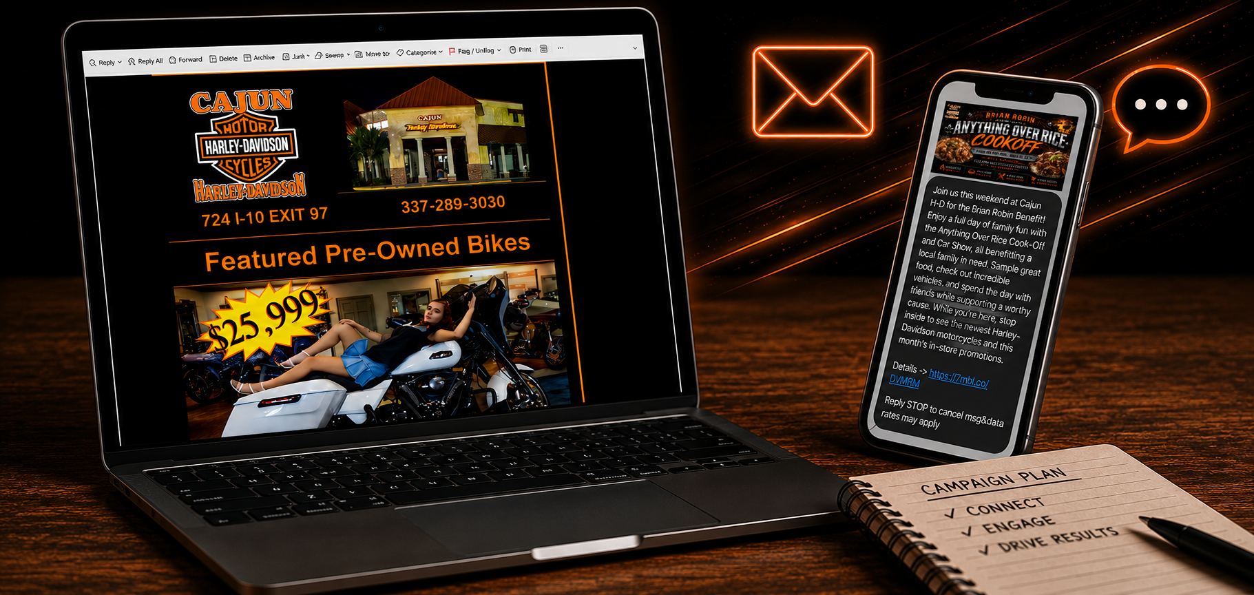 email and text