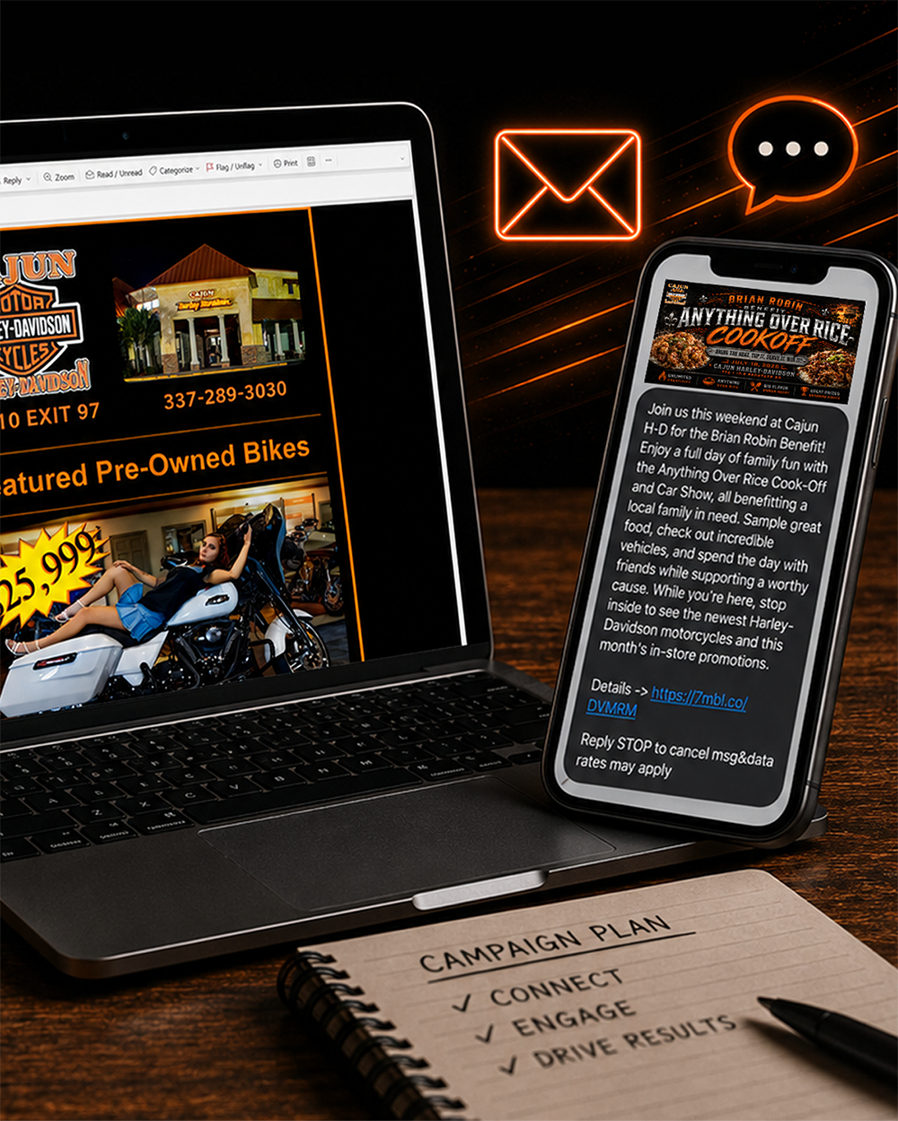 Email and Text placeholder