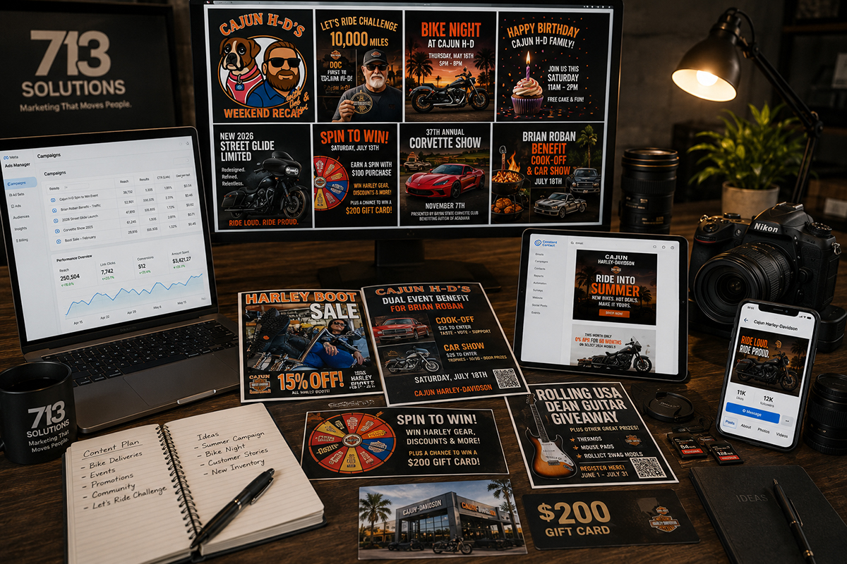 Digital marketing campaigns and graphics